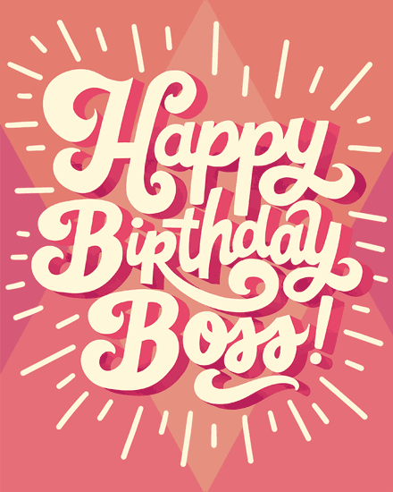 birthday boss lettering sparkle manager leader
