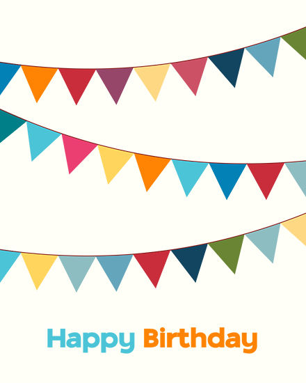 birthday buntings greeting flag