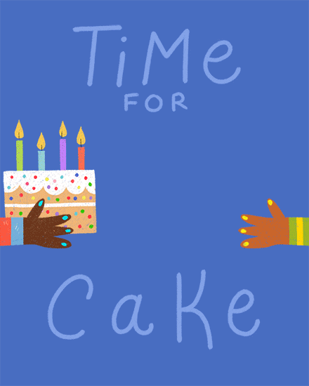 birthday cake hands time