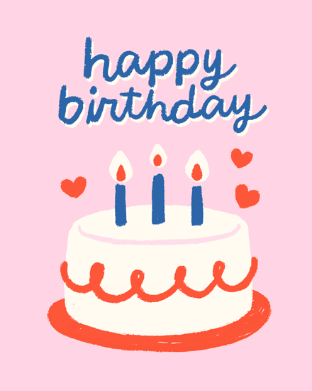 birthday cake hearts candles