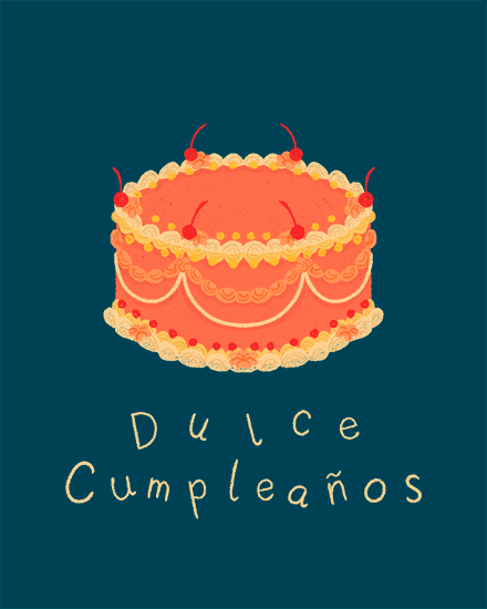 cake sweet spanish birthday card dulce
