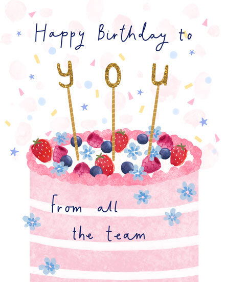birthday cake you candles flower strawberry blueberry raspberry gold confetti