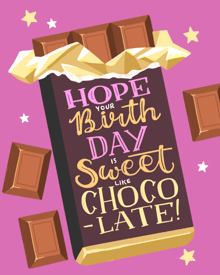 birthday chocolate candy bar star