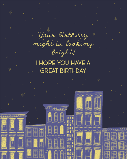 birthday city stars night houses architecture