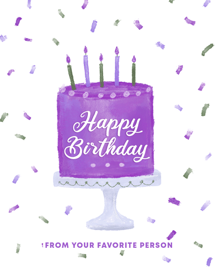 birthday confetti cake candle favorite person