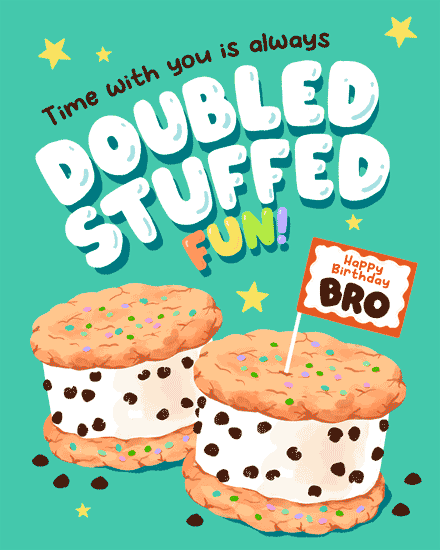 birthday cookie sandwich ice cream brother
