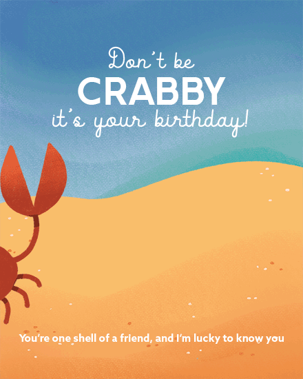 birthday crab beach pun party hat sand