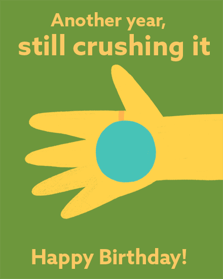 birthday crushing ball hands crush