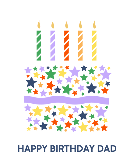 birthday dad star cake candle