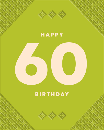birthday diamond emboss 60 60th