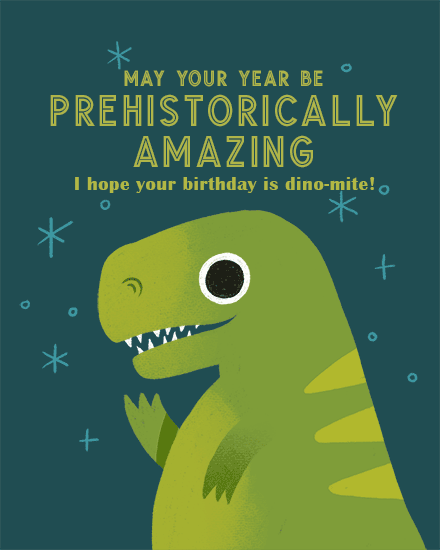 birthday dinosaur stars pun trex
