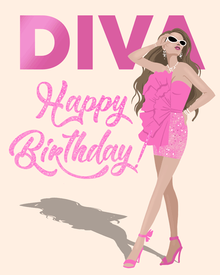 birthday diva fashion woman girl pink girly