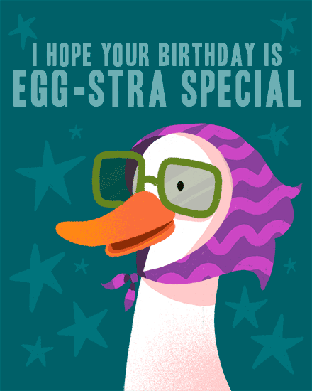 birthday duck sunglasses star pun