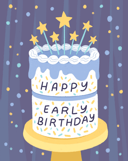 birthday early birthday star cake dots sprinkle