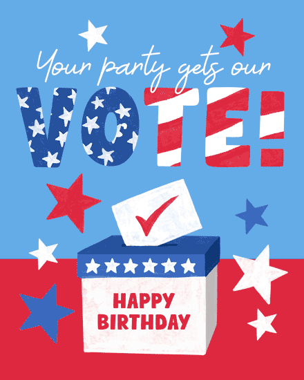 birthday election politics ballot box star united states of america usa democrate republican vote