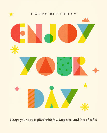 birthday enjoy your day cake shapes