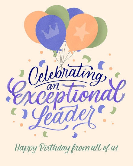 birthday exceptional leader balloons confetti crown star