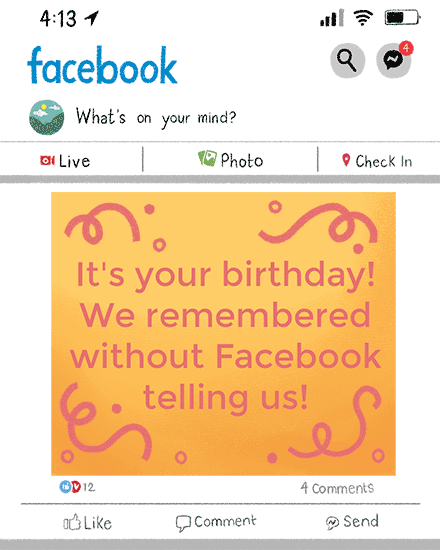 birthday card facebook