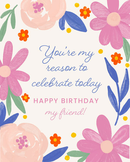 birthday floral frame