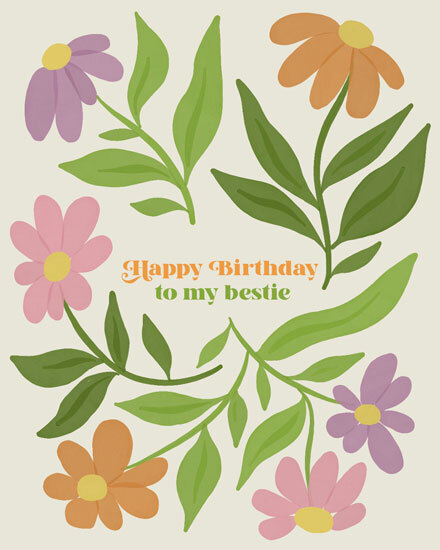 birthday floral bestie friend flower gg