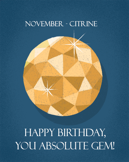 gem november crystal birthday card gemstone birthstone sparkle shine