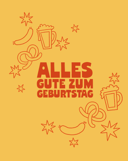 birthday german food sausage pretzel beer star