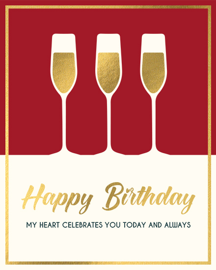 birthday gold champagne