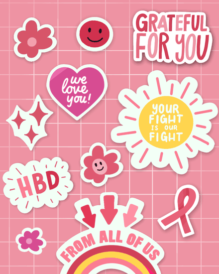 birthday card good vibes stickers