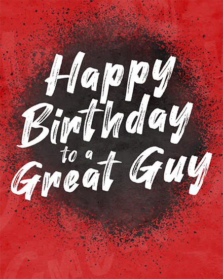 great guy birthday card splatter brush