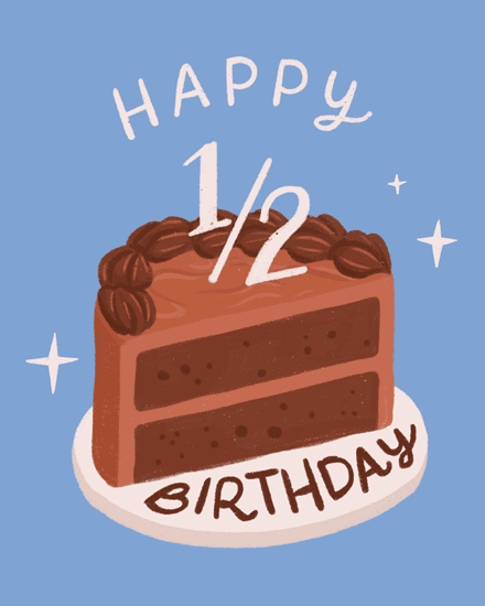 birthday half chocolate cake