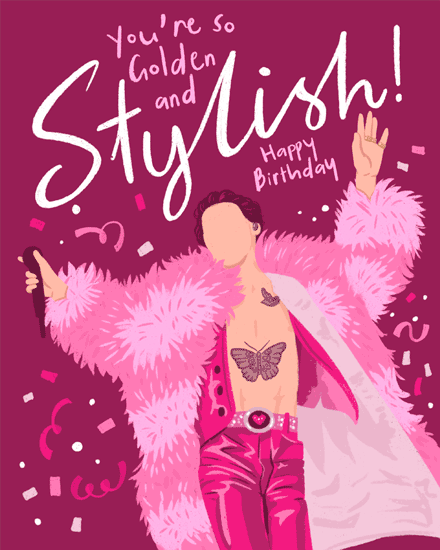 birthday harry styles stylish fashion confetti mic 