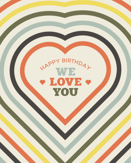birthday heart shape retro love valentines