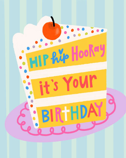 birthday hip hip hooray cake