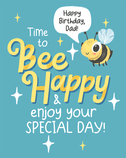 birthday honey bee insect cute sparkle  dad father