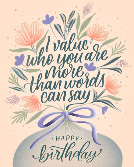 birthday i value who you are flower vase ribbon