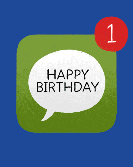 iphone message birthday card notification application