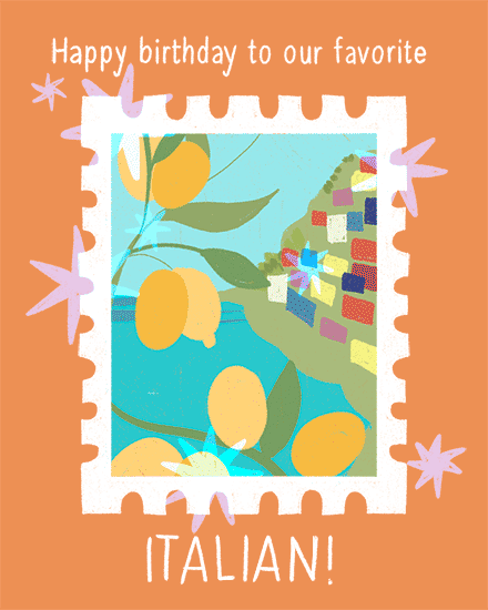 birthday italian stamp italy star