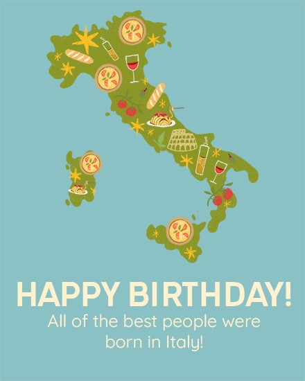 italy birthday card country star bread wine europe traveling travelling