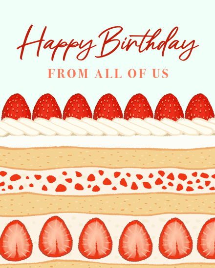 birthday layered cake generic strawberry cream