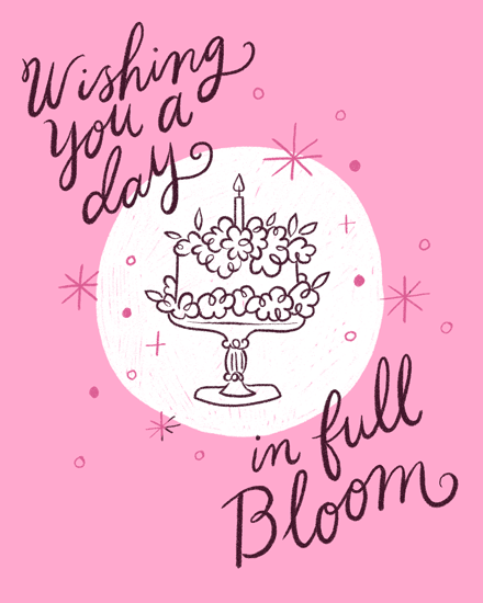 birthday lineart cake bloom sparkle
