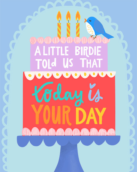 birthday little birdie cake