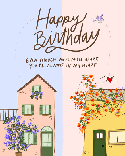 birthday long distance miles apart house flower