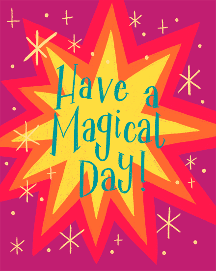 magical day birthday card magic stars