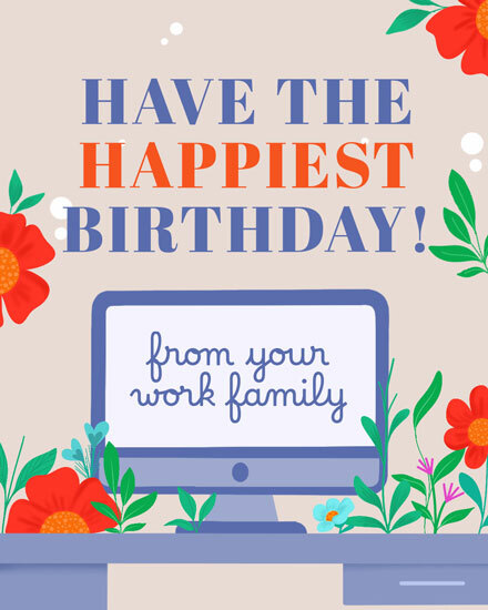 birthday making work a better place gg computer flower colleague coworker desk desktop