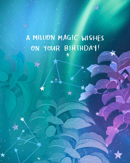 million magic wishes stars birthday card plants star constellation
