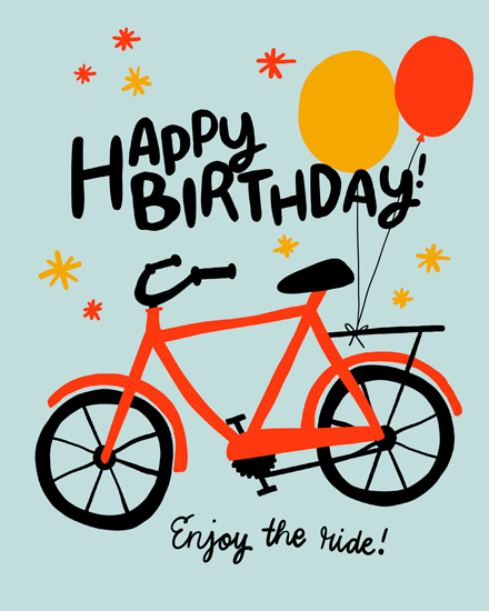 birthday mountain bike balloons star bicycle ride