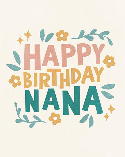 birthday card happy birthday nana girly
