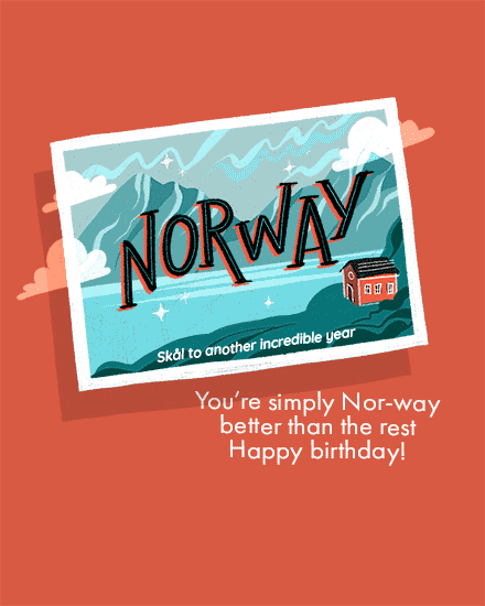 birthday norway postcard   europe cloud mountain