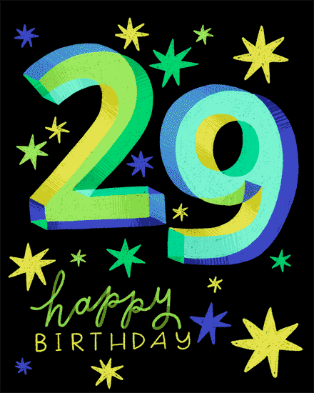 birthday number 29 3d star 29th