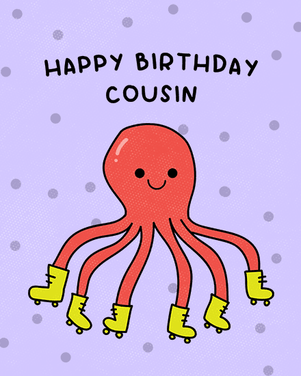 birthday octo cousin octopus roller skate